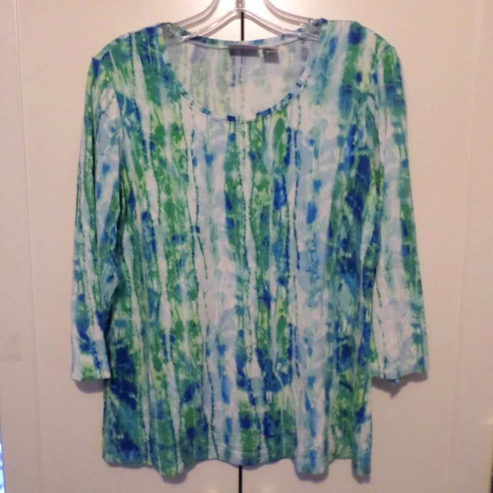 Chico's Waterfall 3/4 Sleeve Tee Chico's 2 M/L